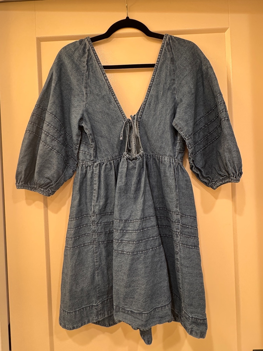 Free People Sweet Surrender Denim V-Neck Mini Dress - Picture 2 of 5